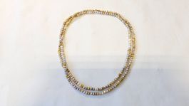 Collier de perles double tour de cou/ fermoir OR 750