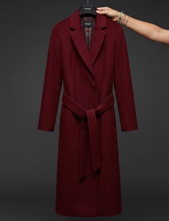 Manteau rouge Pompa taille 36 avec ceinture bon état