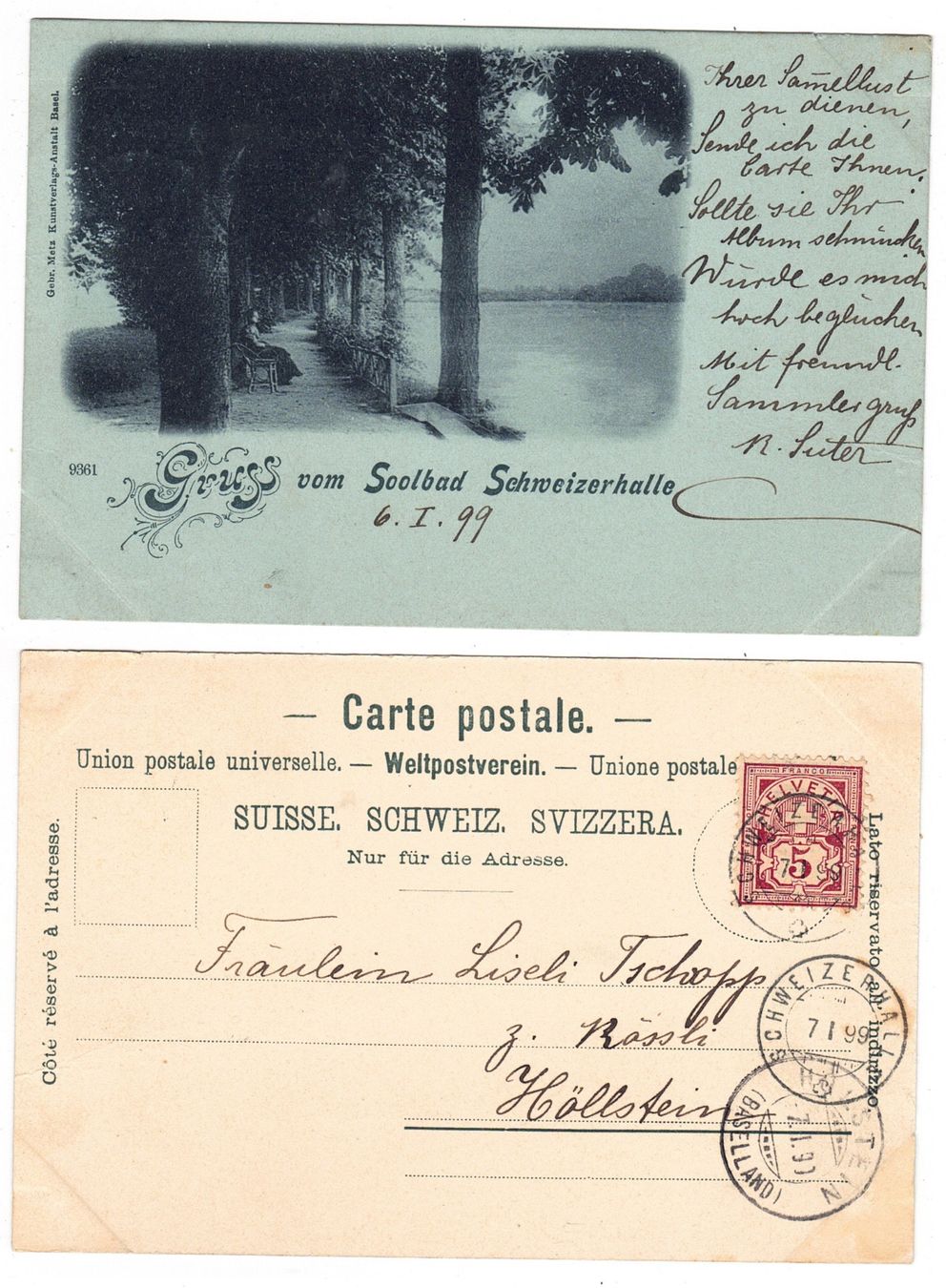 Cartoline postali: Gruss vom Soolbad Schweizerhalle – Usato da La Tour-de-Peilz venduto da amjust
