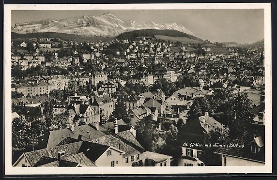 Cartes postales: St. Gallen, Blick über die Dächer mit  – D'occasion à Berlin par bartko-reher