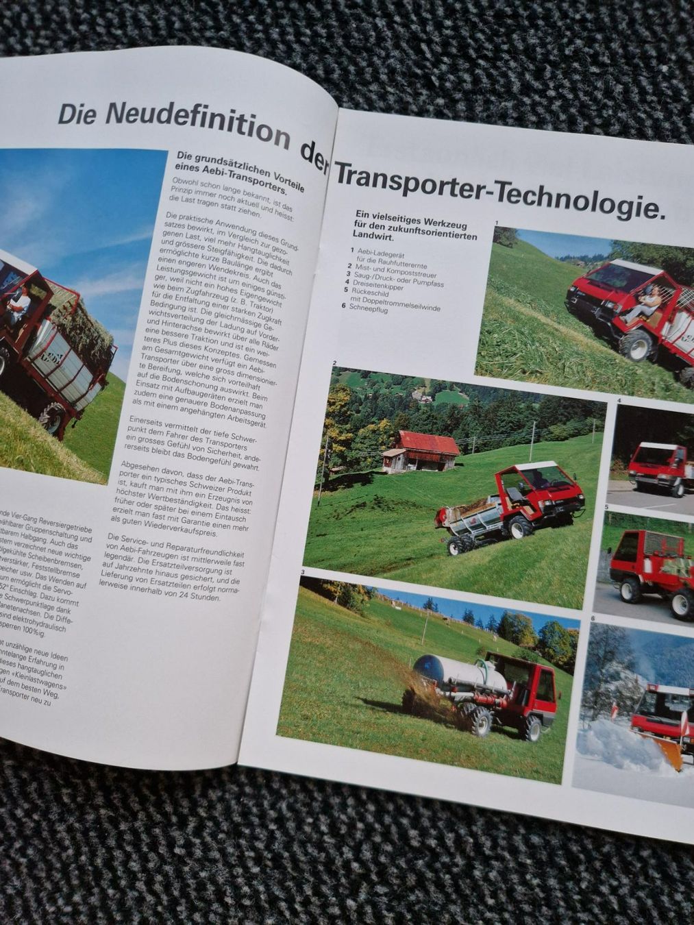Aebi Trattori: Original Prospekt Aebi Transporter TP98 – Usato da Dürnten venduto da Bachtel84 1