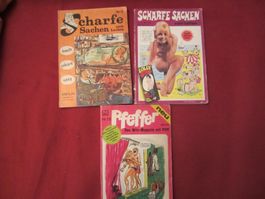 3 x Erotik-Heftchen "Scharfe Sachen" & "Pfeffer"(70er Jahre)