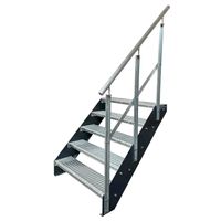 Stahltreppe 5Stufen+Geländer 100x95cm