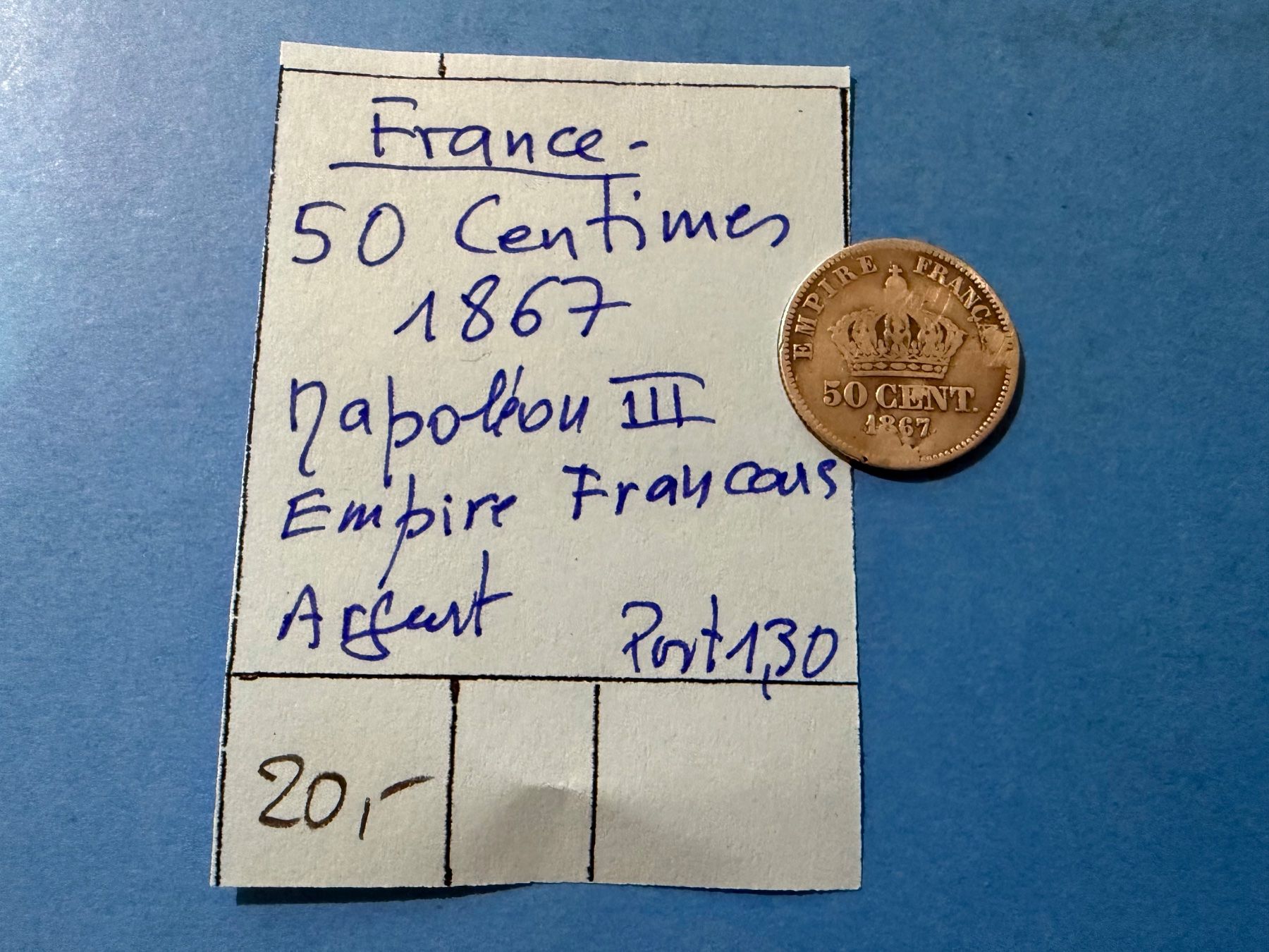 Tutti le monete: FRANCE : 50 CENTIMES 1867 - Napoléon III – Usato da genève venduto da GEnumist