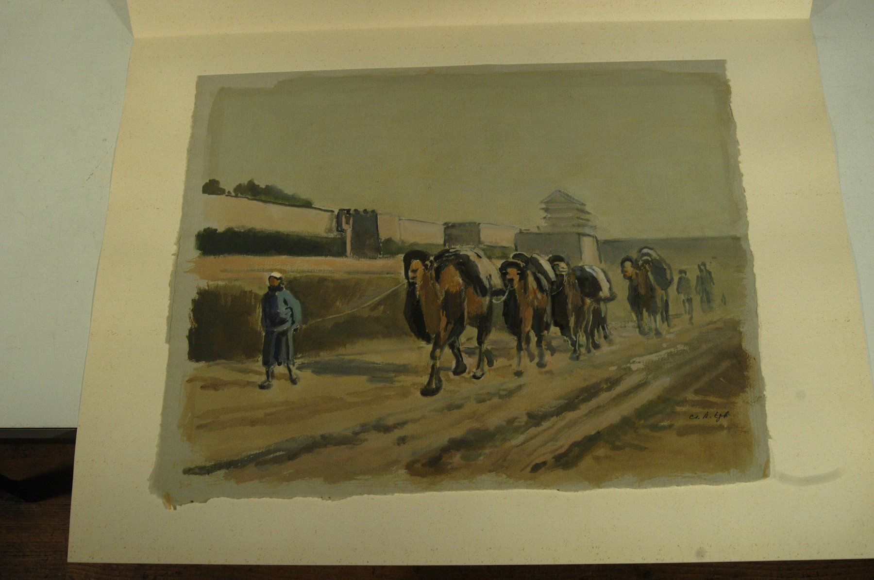 Gemälde: A. Egli Karavane gemalt auf Papier – Gebraucht aus Herisau von Wisen 7