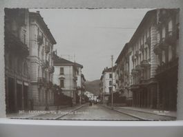 AK alte Postkarte Lugano Via Pasquale Lucchini (animata)
