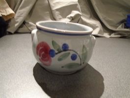 Töpfchen grau/blau, 1 Blume