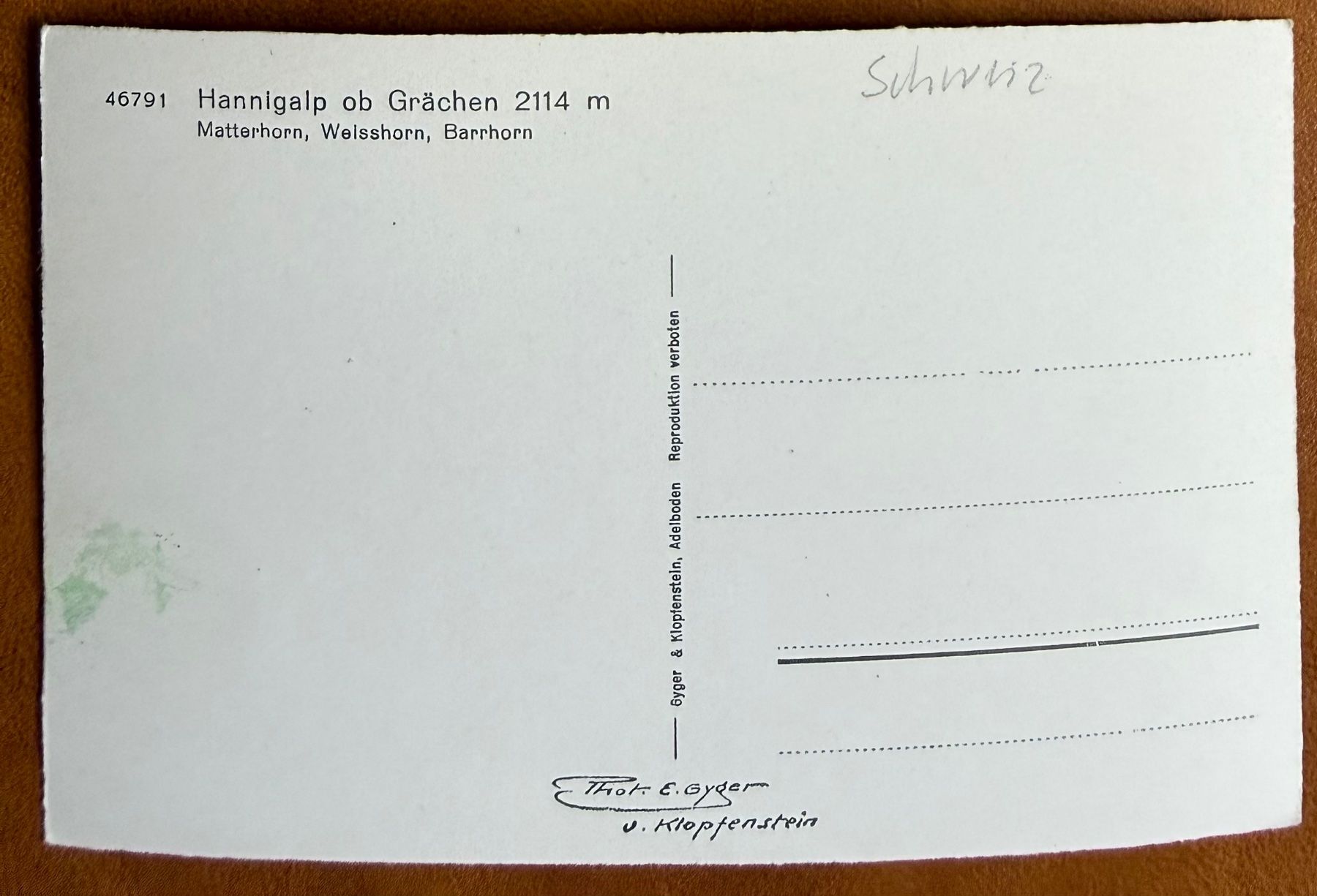 Cartoline postali: Grächen - Hannigalp - AK – Usato da Lutry venduto da Ediego 1