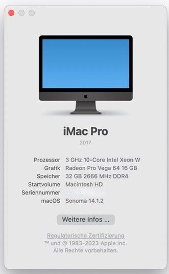 Apple PC: iMac Pro 27" 5K Retina 1TB SSD 2017 – Usato da Büron venduto da 009001 2