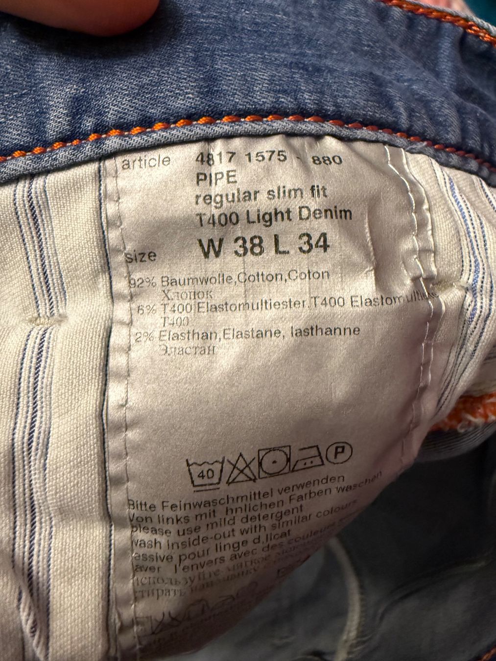 Jeans: Alberto Jeans - Regular Slim Fit - W38 L34 hellblau ! – Usato da Chur venduto da Hermes421 6