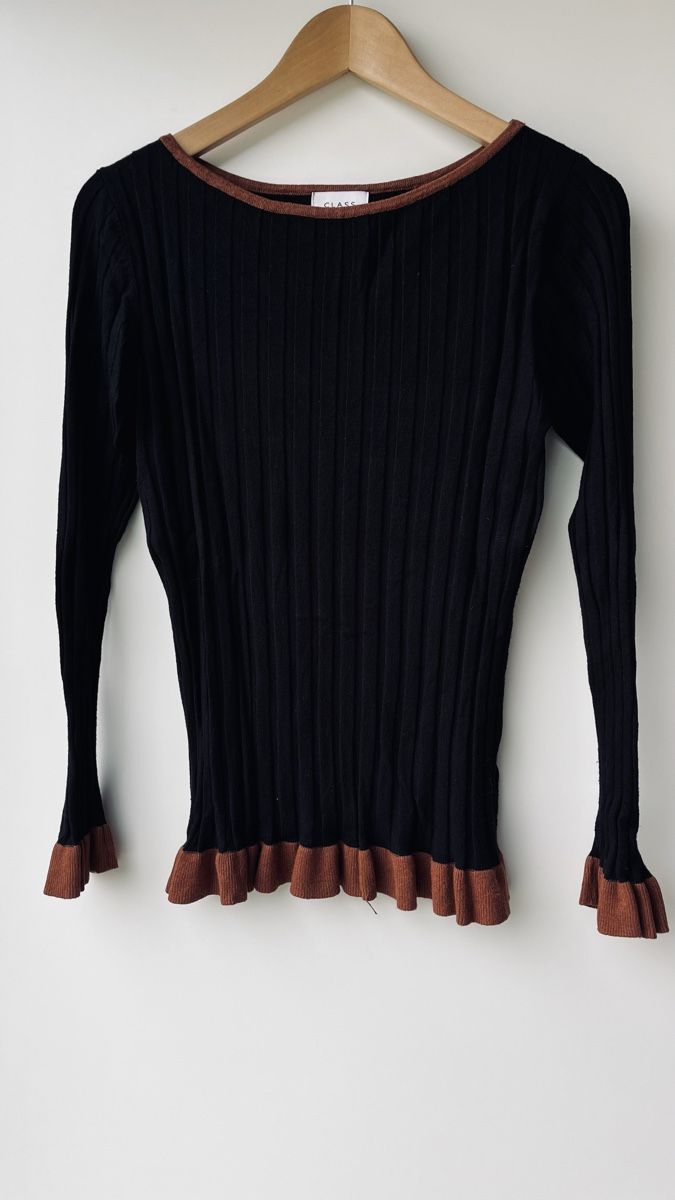 Maglioni & Felpe: Pull CLASS noir détails marrons tendance S printemp – Nuovo (secondo la descrizione) da Lausanne venduto da Global.P