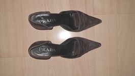 Prada Damenschuhe Pumps dunkelbraun Wildleder Grösse 38