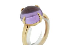 Amethyst Cabouchon Ring in 18K Gelbgold *S346
