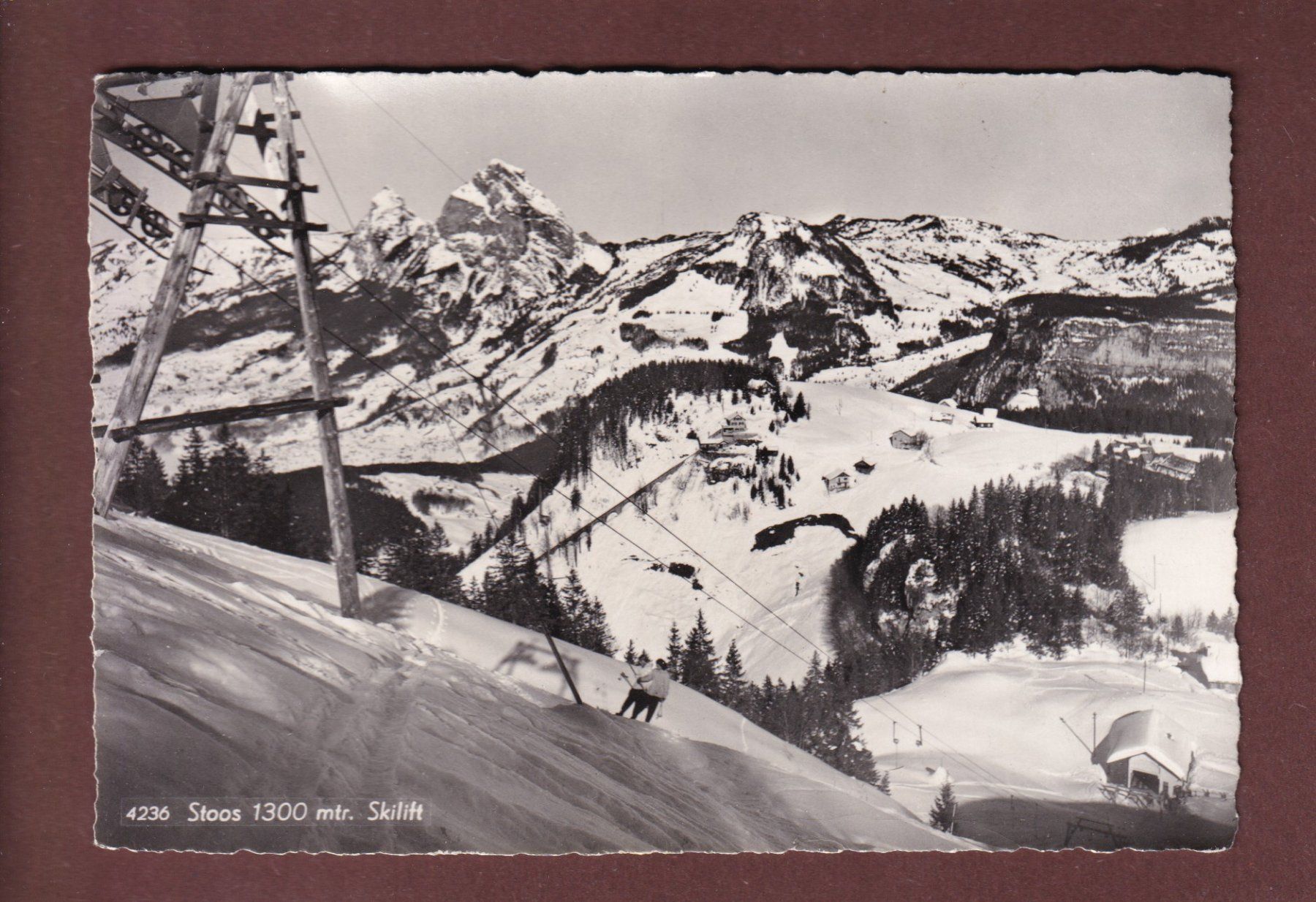 Cartoline postali: STOOS - Skilift - 1953 – Usato da Pully venduto da nicecards-shop