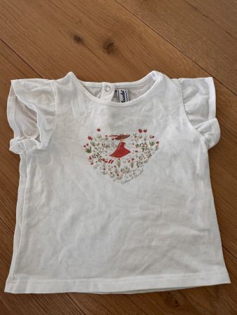 Weisses Kurzarmtshirt Tartine et chocolat, 6M