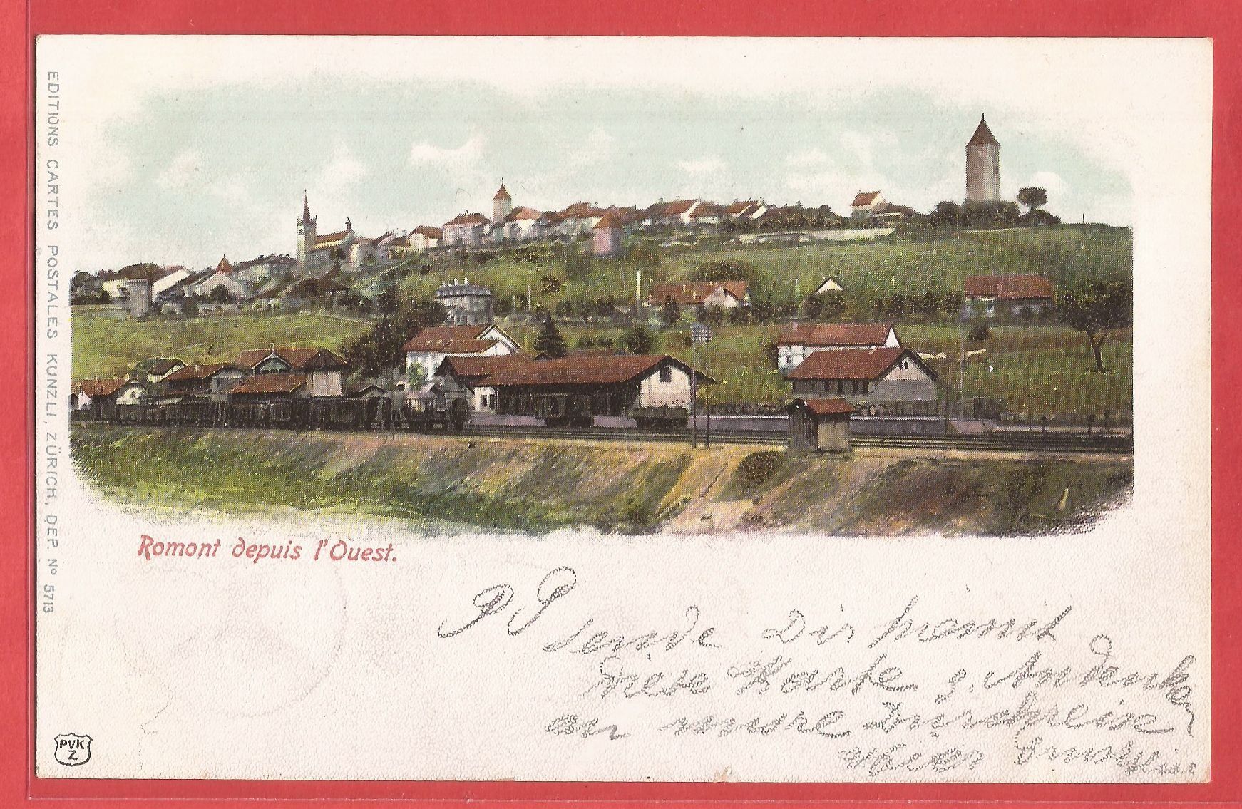 Ansichtskarten: Romont FR - Bahnhof - 1900 – Gebraucht aus Fislisbach von Porano