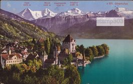 AK Schloss Oberhofen und Eiger, Mönch, Jungfrau