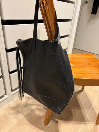 Sac en cuir DIESEL réversible noir-argent !