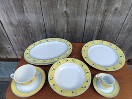 Grosses Tafelservice "Oliven" – 55 Teile – mediterranes Porz