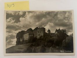 Postkarte Schloss Lenzburg mit Stempel, 1930