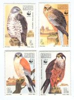 Briefmarken Eleonorenfalke, Rötelfalke, Wespenbussard. Malta