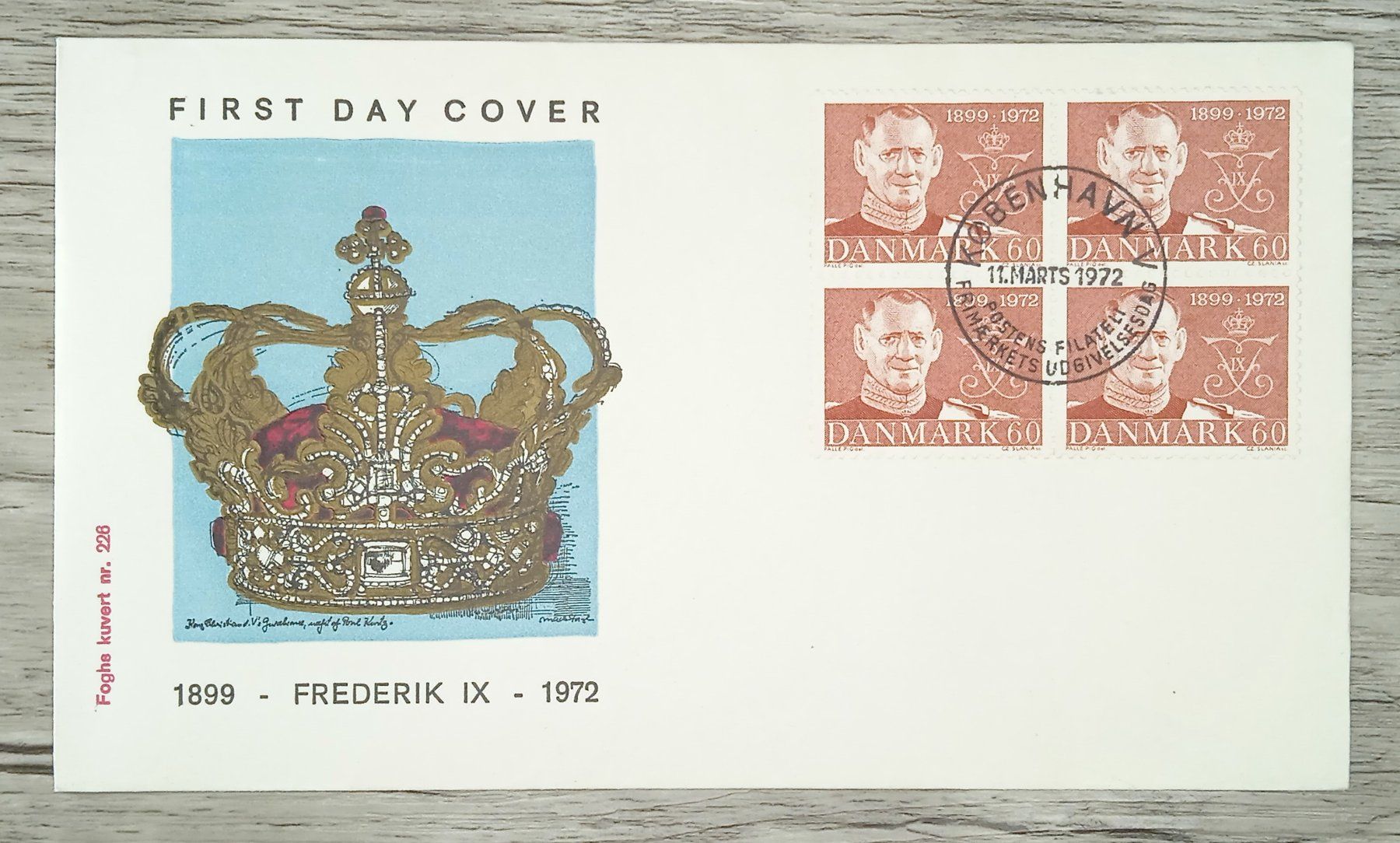 Tutti i francobolli: TR13 Enveloppe + Timbre Danmark 1972 – Usato da Cousset venduto da Patrick_Collections
