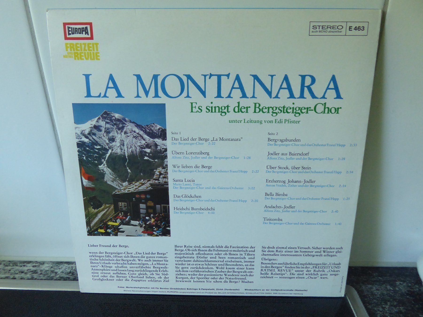 Dischi in vinile: La Montanara - Es singt der Bergsteiger- – Usato da Zürich venduto da Chaeffeler 1