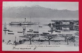 Port d'Ouchy et Montagnes de Savoie 1904 Schiff Lausanne