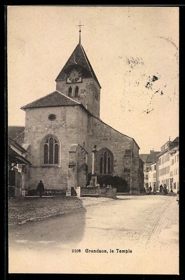 Cartoline postali: AK Grandson, Le Temple – Usato da Berlin venduto da bartko-reher