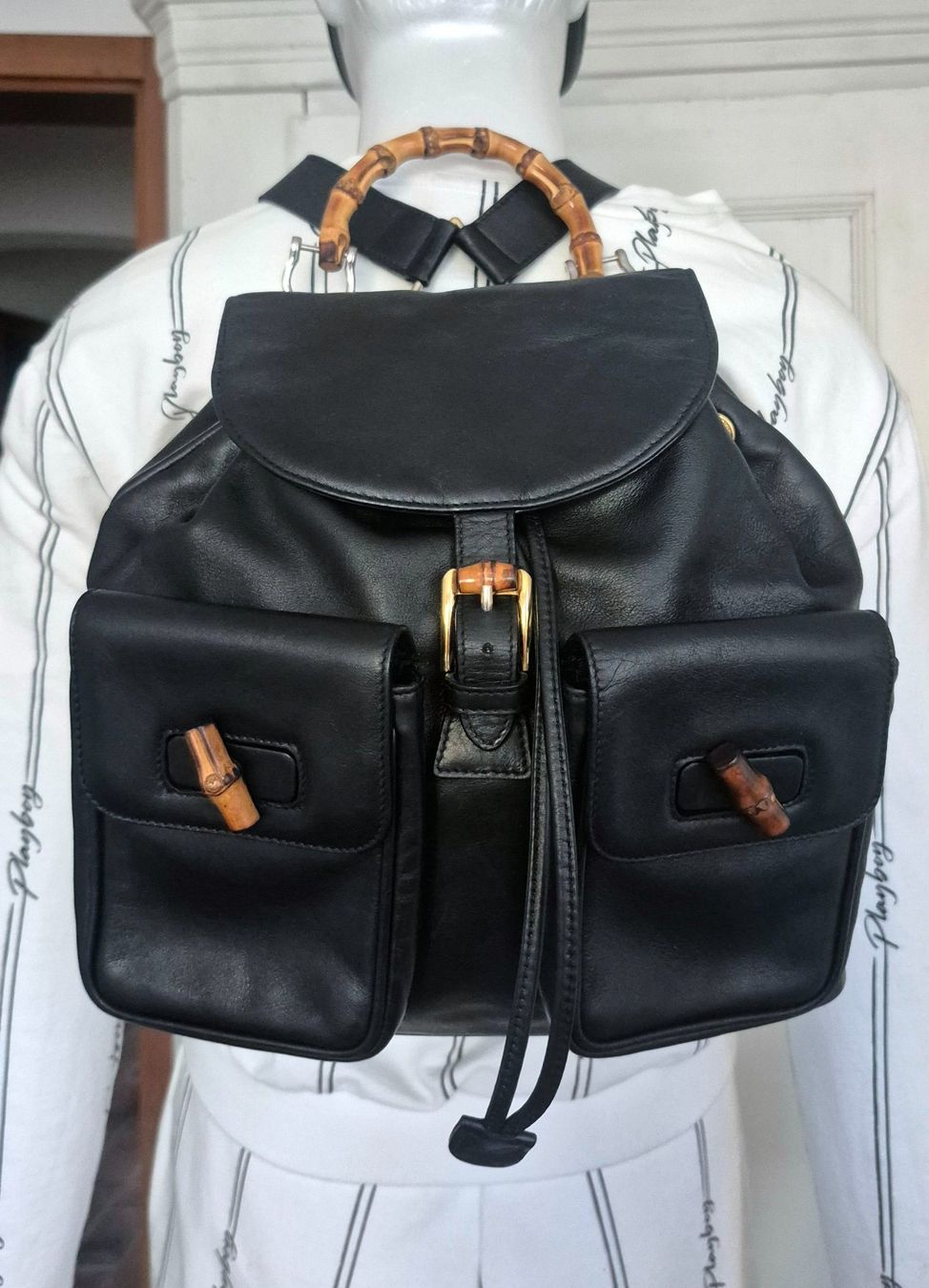 Gucci Zaini: Gucci Bamboo Leather Backpack, Vintage – Usato da Dottikon venduto da Pega7 1