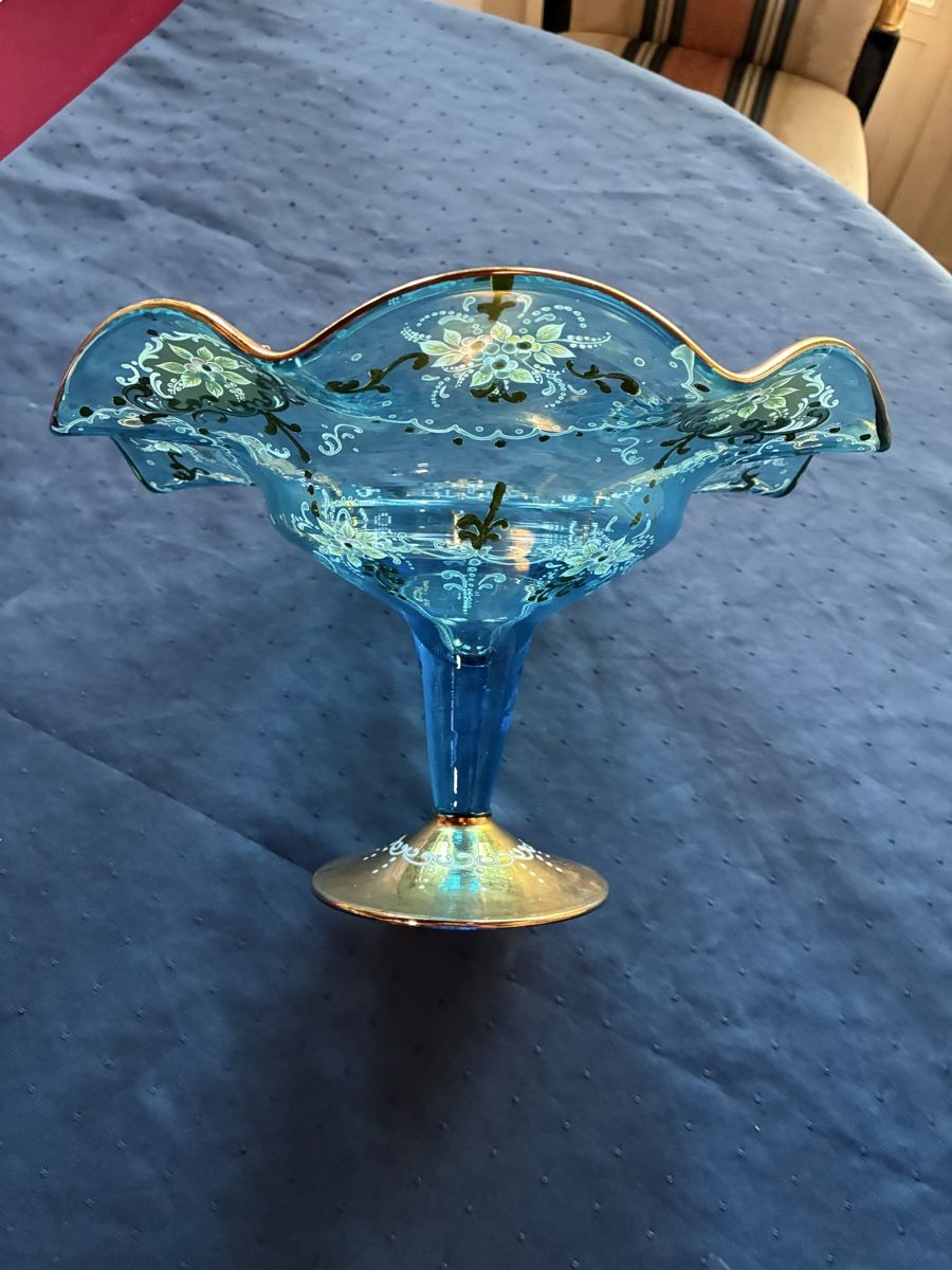 Murano Verres: Murano - Grosse Fussschale blau – D'occasion à Dornach par Rosengarten 7