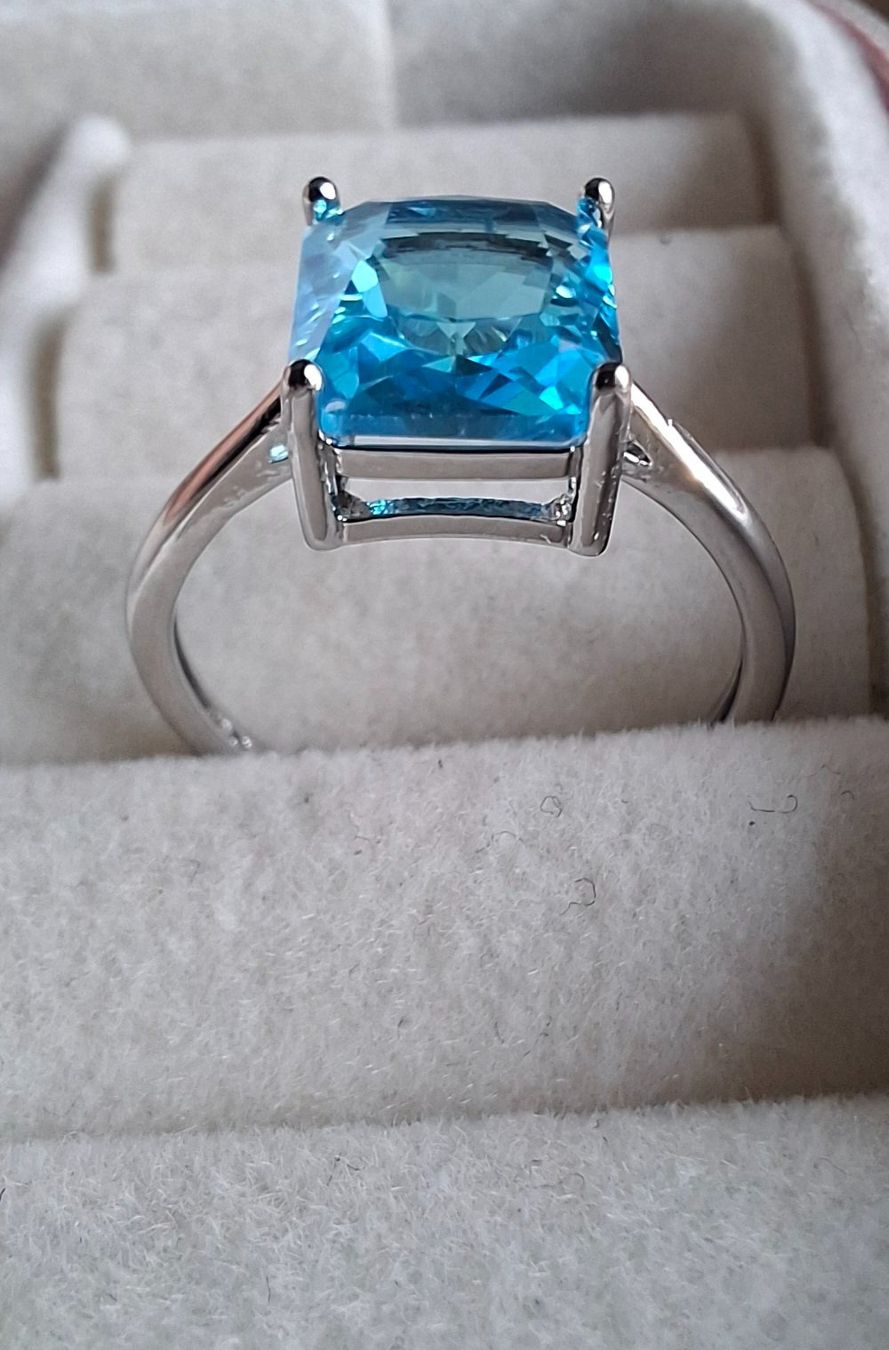 Anelli: Bague élégante pierre bleue taille ajustable argent 925 – Nuovo (secondo la descrizione) da Genève venduto da a_t_g5kq 1