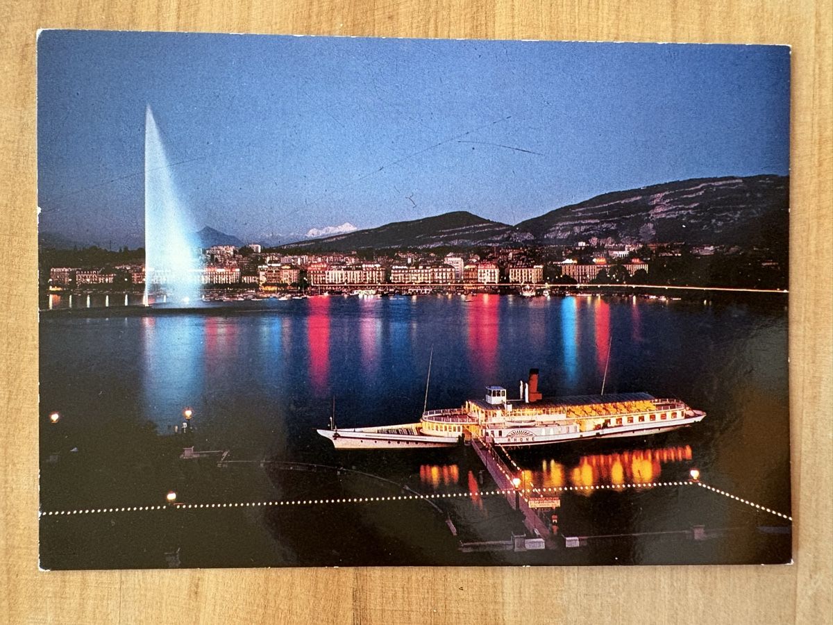 Cartoline postali: AK von Schiff / Genfersee am Abend – Usato da Rümlang venduto da Kartenpost1