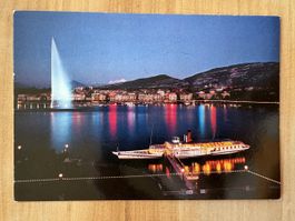 AK von Schiff / Genfersee am Abend