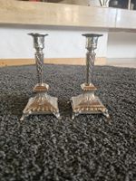 Antike Kerzenständer, versilbert, 2 Stück, Vintage Deko