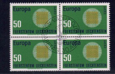 Tutti i francobolli: Liechtenstein Serie 4er Blocks 1970 – Nuovo (secondo la descrizione) da Pfäffikon ZH venduto da Romulus 3