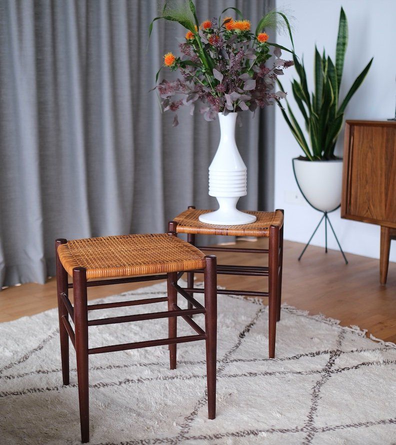 Tabourets: Mid Century danish cane stools – D'occasion à Bern par Zmodern_VIN 2