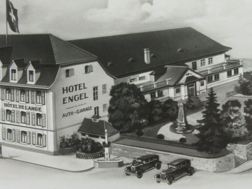 Cartoline postali: LIESTAL BL AK HOTEL ENGEL 1942 MARKER – Usato da Ettingen venduto da Hausi4711 2