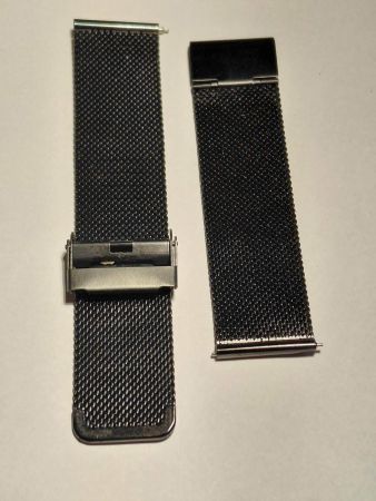Bracelet en acier à maille noire pour homme de 22 mm