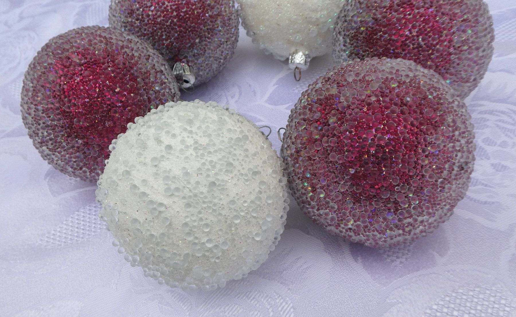 Tutte le decorazioni: Weihnachtskugeln, Christbaumkugeln, 6 Stk, Glas rot weiss – Usato da Frauenfeld venduto da dhour 4