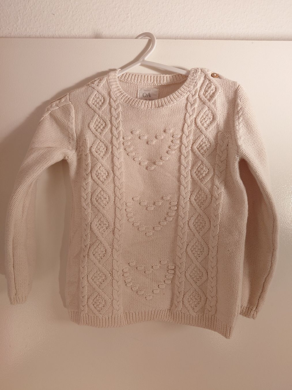 Maglioni & Felpe: Mädchen Pullover C&A Creme Zopfmuster, Grösse 98 – Usato da Uster venduto da snowy_6