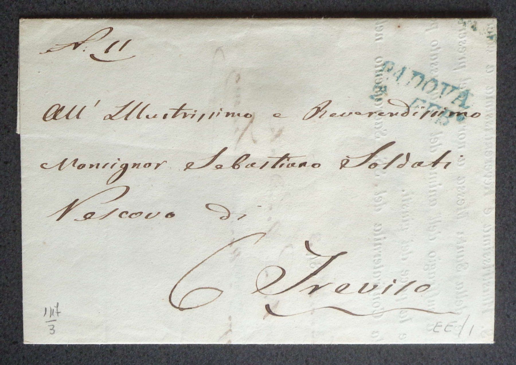 Tous les timbres: 1843: Lettera da PADOVA a TREVISO – D'occasion à Le Locle par timbrettino