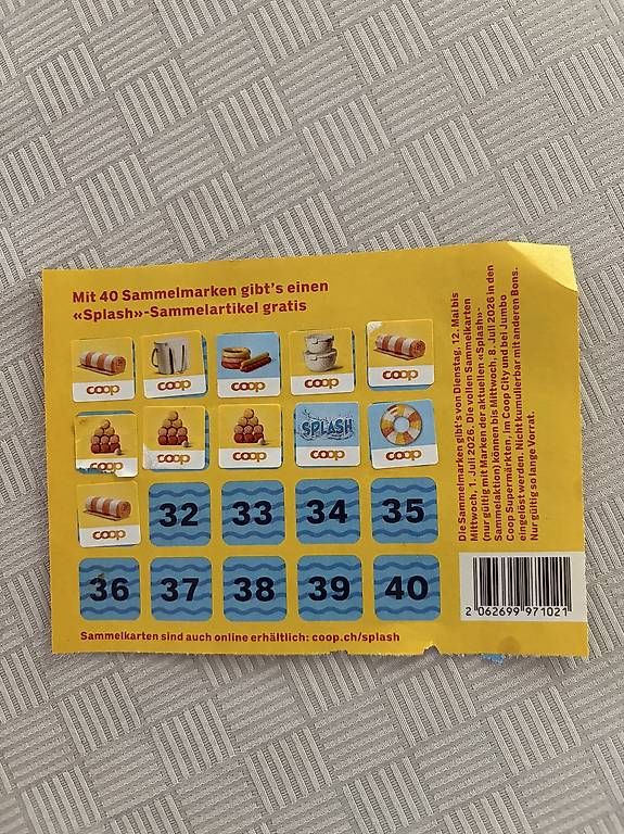 Coop Sammelmarken & -punkte: 31 Coop Splash Märkli – Neu (gemäss Beschreibung) aus Lausen von Re4649 1