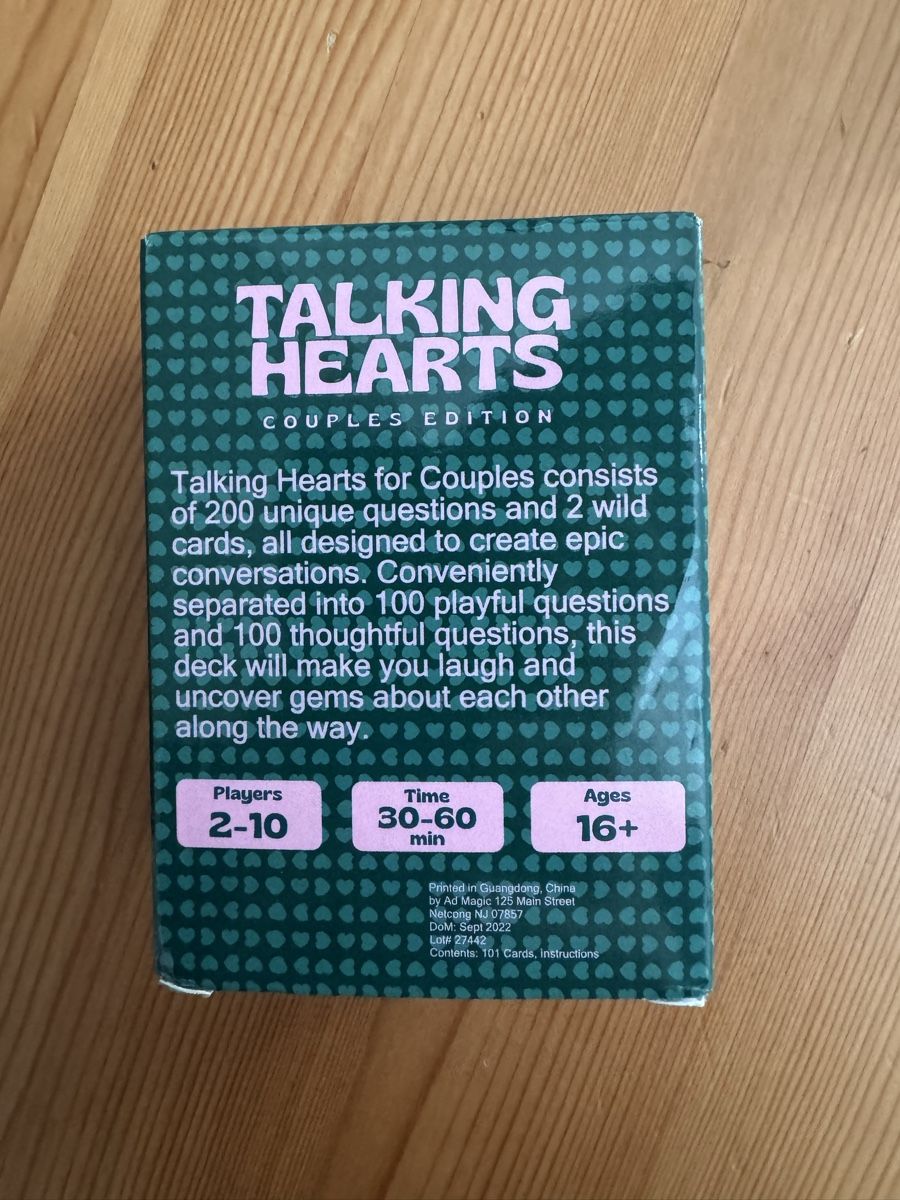 Spiele: Talking hearts couples card game – Neu und originalverpackt aus Genève von chk_h2dy 1