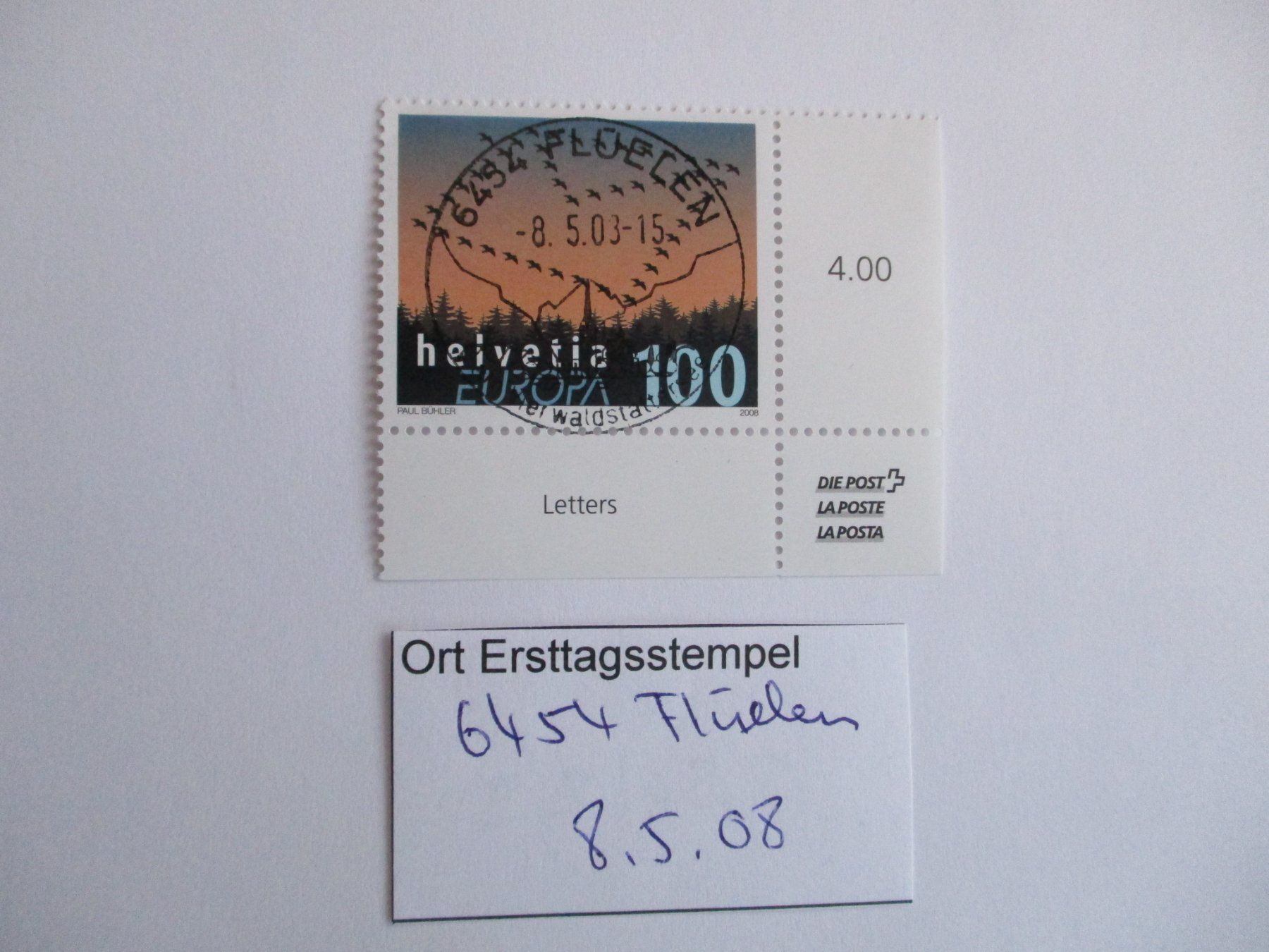 Alle Briefmarken: Voll Ort Ersttagsstempel 6454 Flüelen – Gebraucht aus Langnau b. Reiden von Aktuell88