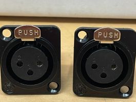 2er Set XLR Einbaubuchse 3pol schwarz    (A138)