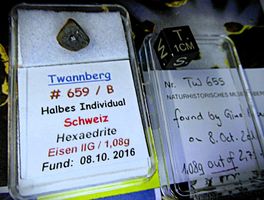 +++  Original Schweizer Meteorit TWANNBERG mit 1,08 g  +++