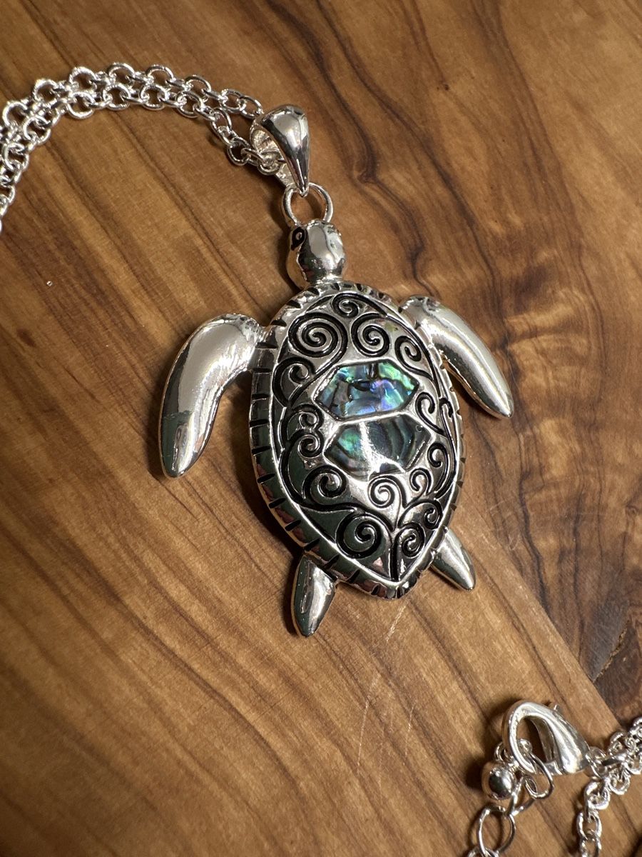 Catenine: Silberne Kette Schildkröte mit Abalone Muschel – Nuovo (secondo la descrizione) da Trüllikon venduto da angela4444