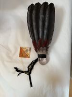 #3 Zeremonienfächer Federn mit Bergkristall neuwertig