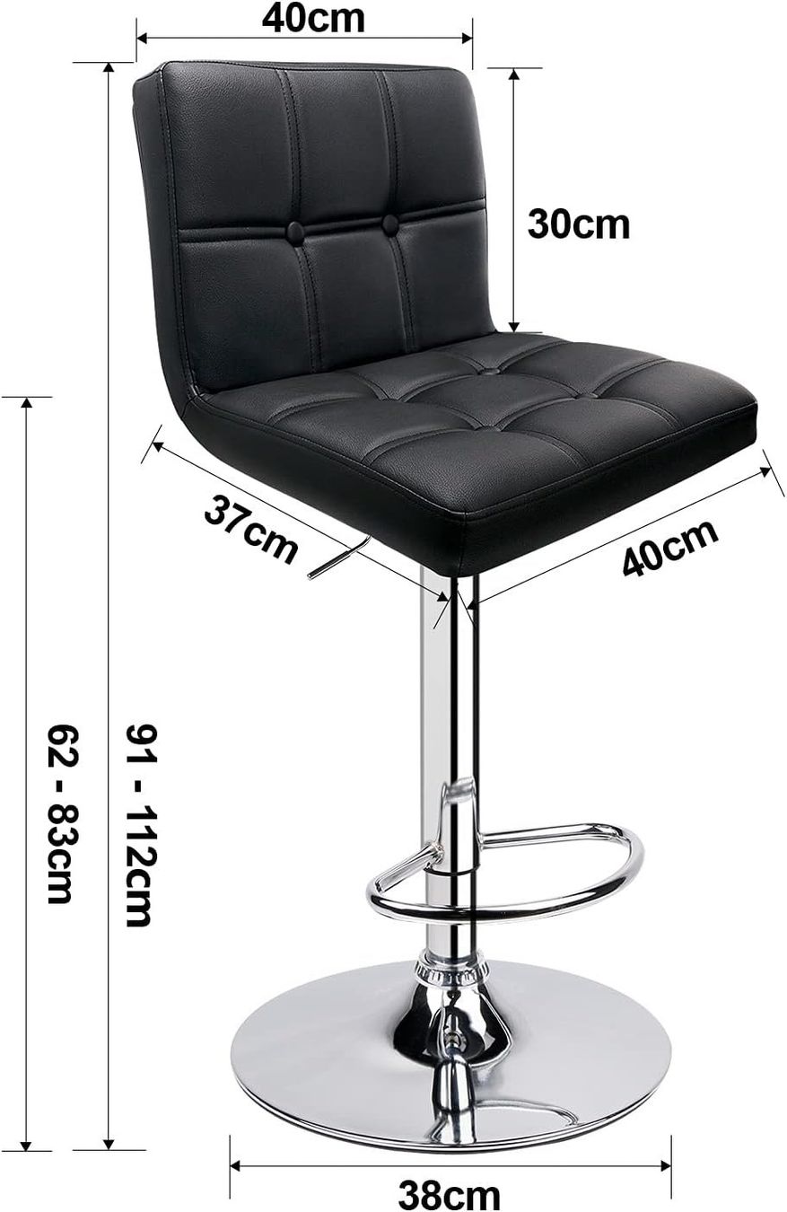 Sgabelli: Barhocker Barstuhl 2er-Set höhenverstellbar Kunstleder Black – Nuovo e nell'imballaggio originale da Wittenbach venduto da SELVARO 3
